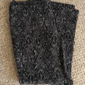 Snake pattern pull on pants